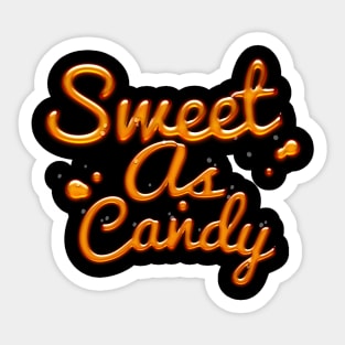 Sweet As Candy - Cute Typographic Apparel Sticker